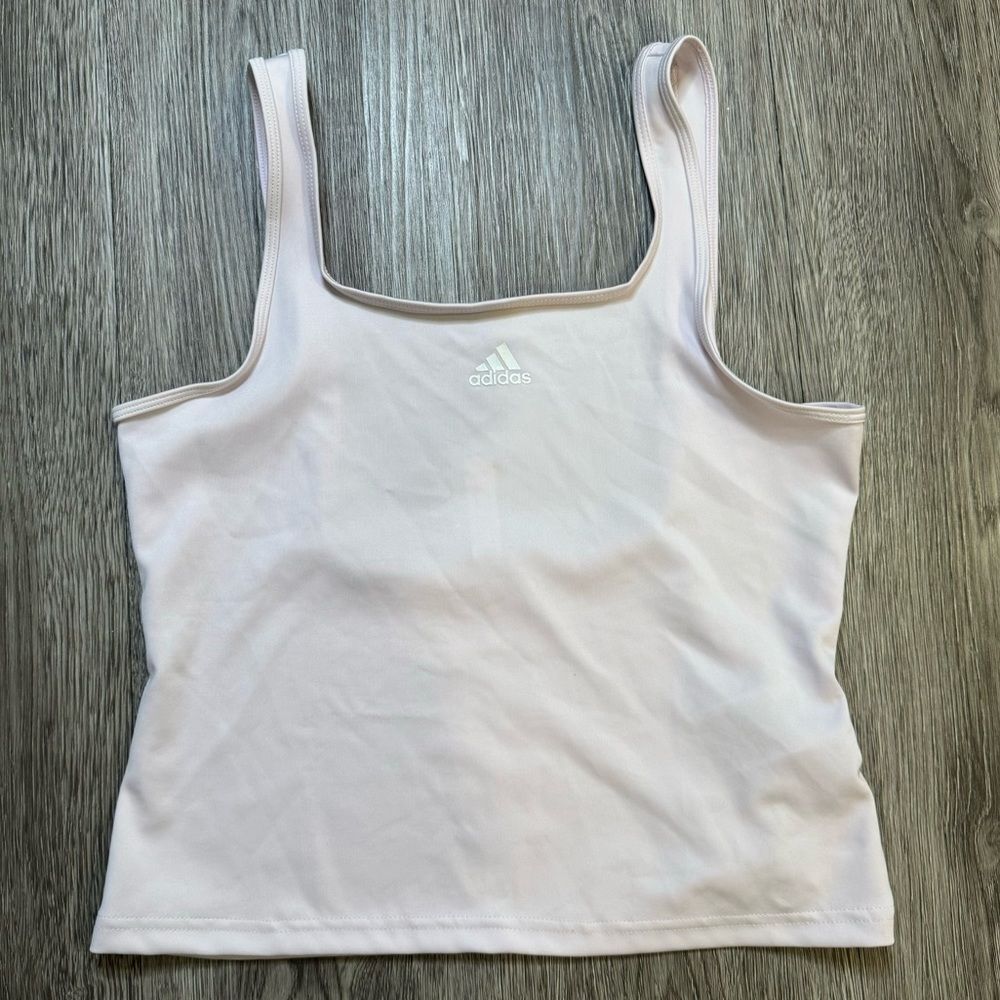 Adidas moisture wicking baby pink athletic tank size L